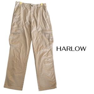 HARLOW High Rise Wide Leg Cargo Pants | Tan | Women’s 26